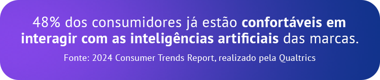 Destaque para pesquisa que fala sobre como as pessoas estão confortáveis em interagir com as IAs