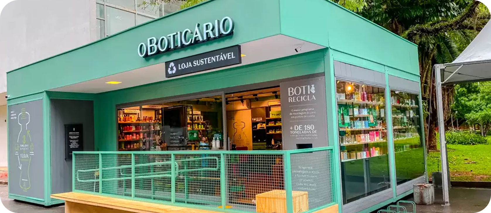 Imagem de uma pop-up store do Boticário