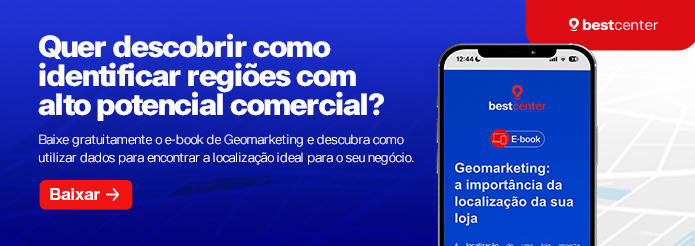 Quer descobrir como identificar regiões com ato potencial comercial? Baixe gratuitamente o e-book de Geomarketing e descubra como utilizar dados para encontrar a localização ideal para o seu negócio.